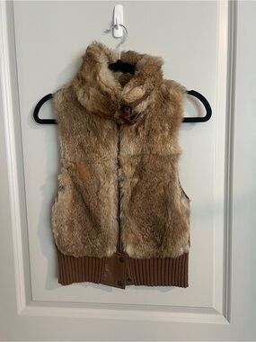 Brown Faux Fur Zip Vest